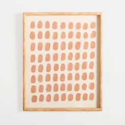Terracotta Paint Dab On Linen Framed Art Print-Kirkland's Home Clearance