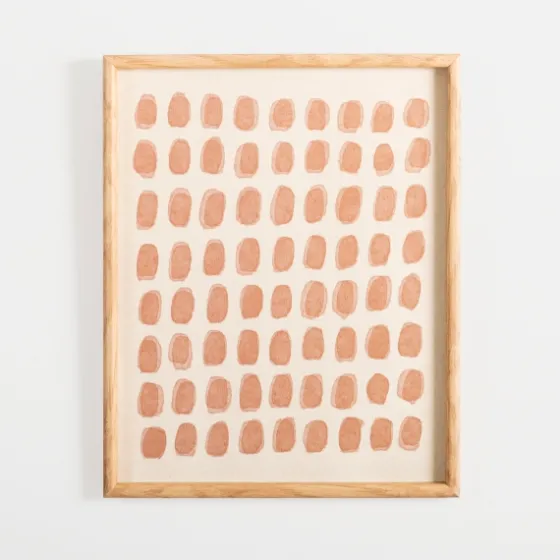 Terracotta Paint Dab On Linen Framed Art Print-Kirkland's Home Clearance