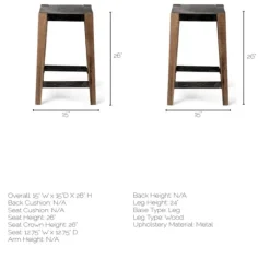Terry Black Metal And Brown Wood Counter Stool-Kirkland's Home Fashion