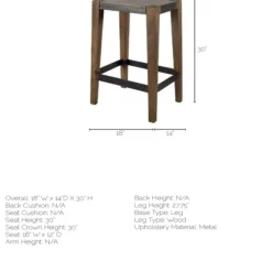 Terry Metal And Wood Cross Braced Bar Stool-Kirkland's Home Online