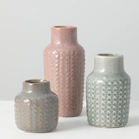 Textured Ceramic Vases, Set Of 3-Kirkland's Home Cheap