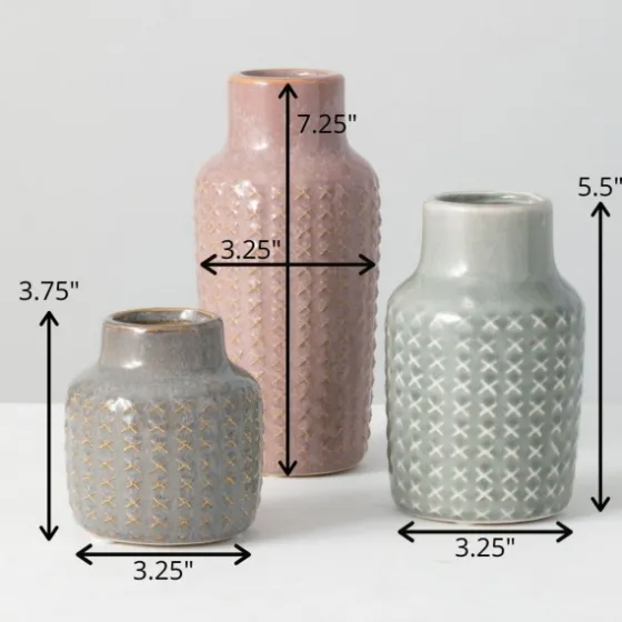 Textured Ceramic Vases, Set Of 3-Kirkland's Home Cheap