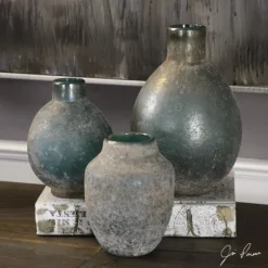 Textured Rust Ivory Glazed Vases, Set Of 3-Kirkland's Home Discount