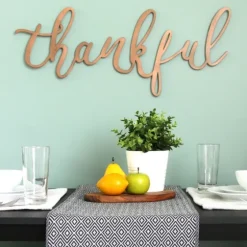 Thankful Bronze Script Wall Plaque-Kirkland's Home Discount