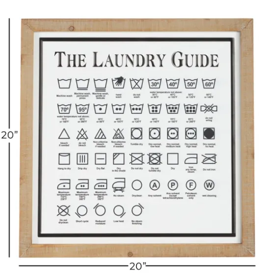 The Laundry Guide Embossed Framed Wall Plaque-Kirkland's Home Best