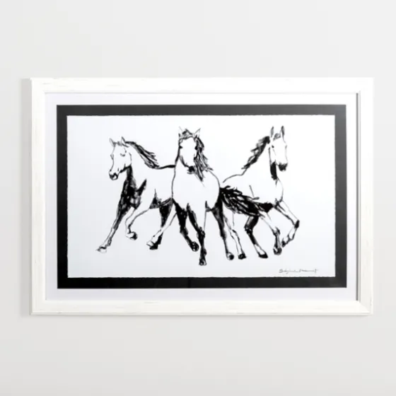 Three Sketched Horses Framed Art Print-Kirkland's Home Sale