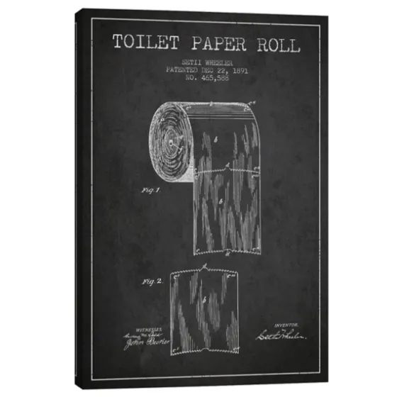 Toilet Paper Patent Canvas Art Print, 18X26 In.-Kirkland's Home Flash Sale