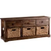 Tommy Wood And Woven Baskets Storage Bench-Kirkland's Home New