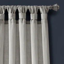 Top Knotted Burlap Curtain Panel Set, 84 In.-Kirkland's Home Clearance