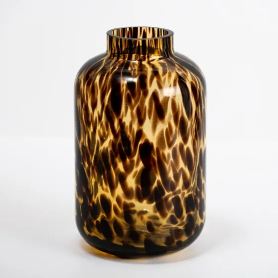 Tortoise Shell Glass Vase, 10 In.-Kirkland's Home Clearance
