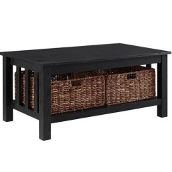 Traditional Wooden Basket Coffee Table-Kirkland's Home Fashion
