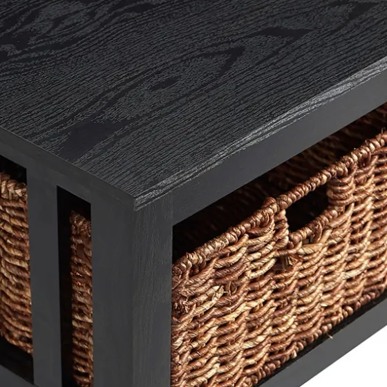 Traditional Wooden Basket Coffee Table-Kirkland's Home Fashion