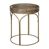 Tray Top Wood And Gold Metal Accent Table-Kirkland's Home Shop