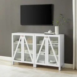 Triangle 4-Door Wood Media Cabinet-Kirkland's Home Discount