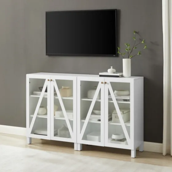 Triangle 4-Door Wood Media Cabinet-Kirkland's Home Discount