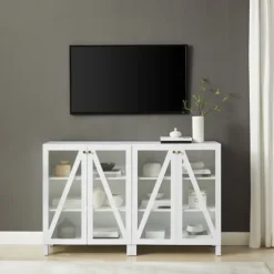 Triangle 4-Door Wood Media Cabinet-Kirkland's Home Discount