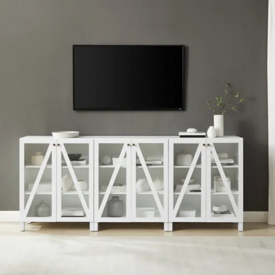 Triangle 6-Door Wood Media Cabinet-Kirkland's Home Shop