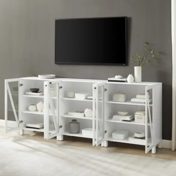 Triangle 6-Door Wood Media Cabinet-Kirkland's Home Shop