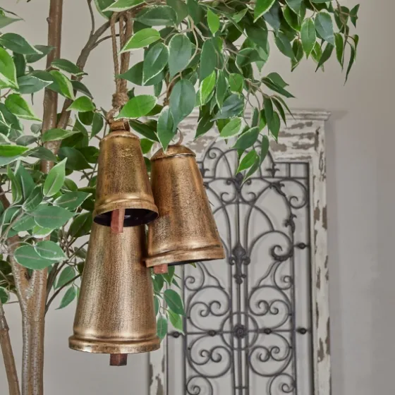 Triangular Aged Hanging Bells, Set Of 3-Kirkland's Home Hot