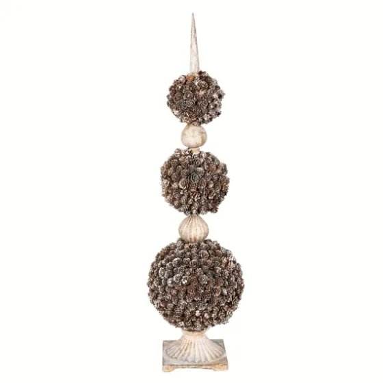 Triple Ball Pinecone Topiary On Antiqued Finial-Kirkland's Home Outlet