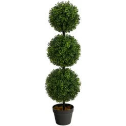 Triple-Ball Boxwood Topiary In Black Planter-Kirkland's Home Discount