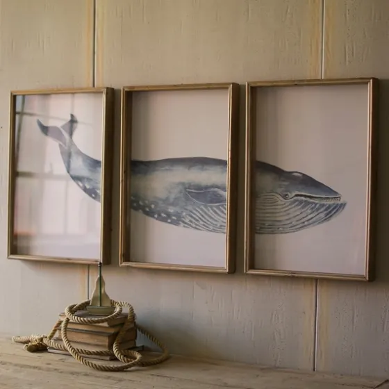 Triptych Whale Framed Art Prints, Set Of 3-Kirkland's Home Hot