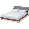 Tufted And Natural Walnut King Platform Bed-Kirkland's Home New