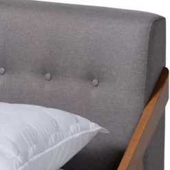 Tufted And Natural Walnut King Platform Bed-Kirkland's Home New