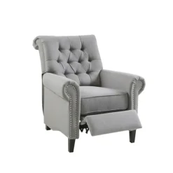 Tufted Back Nailhead Trim Recliner Armchair-Kirkland's Home Sale