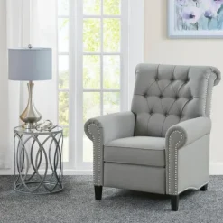 Tufted Back Nailhead Trim Recliner Armchair-Kirkland's Home Sale