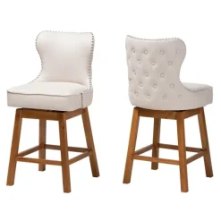 Tufted Back Swivel Counter Stools, Set Of 2-Kirkland's Home Clearance
