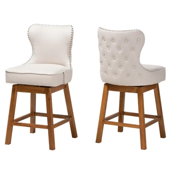 Tufted Back Swivel Counter Stools, Set Of 2-Kirkland's Home Clearance