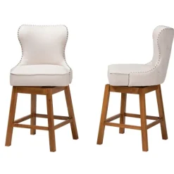 Tufted Back Swivel Counter Stools, Set Of 2-Kirkland's Home Clearance
