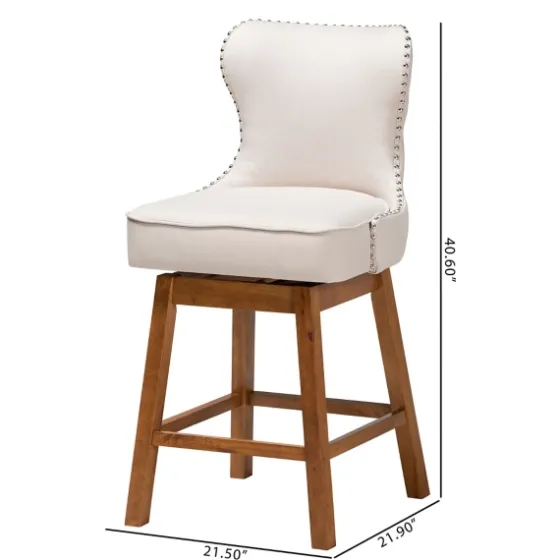 Tufted Back Swivel Counter Stools, Set Of 2-Kirkland's Home Clearance