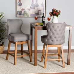 Tufted Back Swivel Counter Stools, Set Of 2-Kirkland's Home Store
