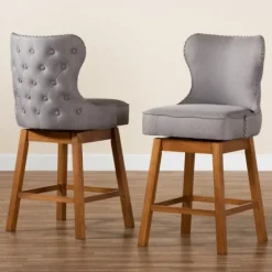 Tufted Back Swivel Counter Stools, Set Of 2-Kirkland's Home Store
