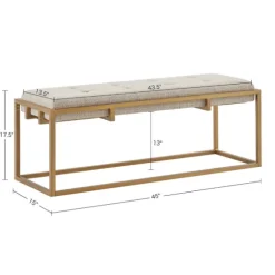 Tufted Bronze Metal Bench-Kirkland's Home Cheap
