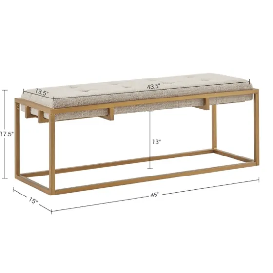 Tufted Bronze Metal Bench-Kirkland's Home Cheap
