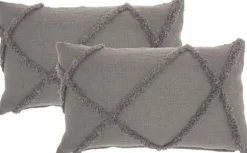 Tufted Diamond Lumbar Pillows, Set Of 2-Kirkland's Home Online
