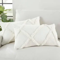 Tufted Diamond Lumbar Pillows, Set Of 2-Kirkland's Home Cheap