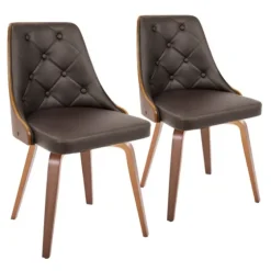 Tufted Faux Leather Dining Chairs, Set Of 2-Kirkland's Home Cheap
