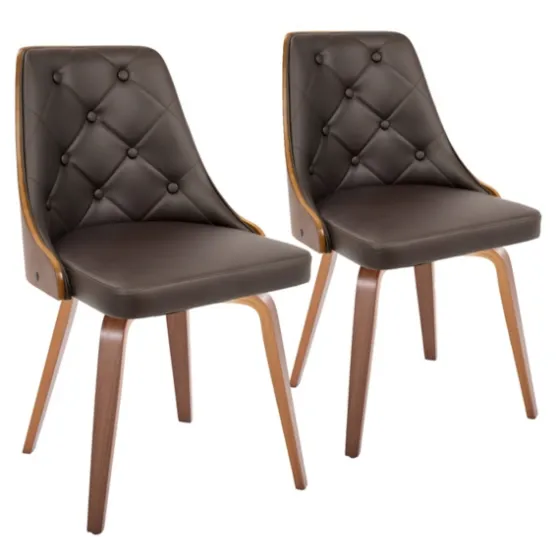 Tufted Faux Leather Dining Chairs, Set Of 2-Kirkland's Home Cheap