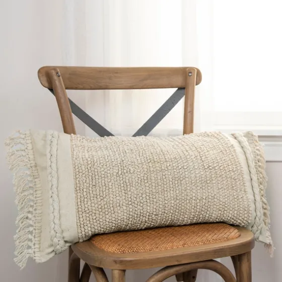 Tufted Macrame Tassels Lumbar Pillow-Kirkland's Home Discount