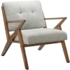 Tufted Pecan Wood Mid-Century Modern Armchair-Kirkland's Home Best Sale