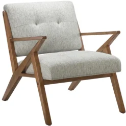 Tufted Pecan Wood Mid-Century Modern Armchair-Kirkland's Home Best Sale