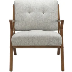 Tufted Pecan Wood Mid-Century Modern Armchair-Kirkland's Home Best Sale