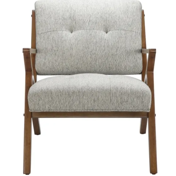Tufted Pecan Wood Mid-Century Modern Armchair-Kirkland's Home Best Sale