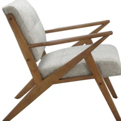 Tufted Pecan Wood Mid-Century Modern Armchair-Kirkland's Home Best Sale