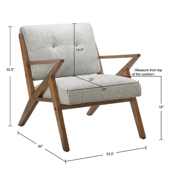 Tufted Pecan Wood Mid-Century Modern Armchair-Kirkland's Home Best Sale