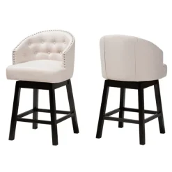 Tufted Seat Swivel Counter Stools, Set Of 2-Kirkland's Home Outlet